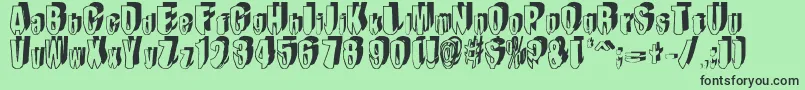 MashyDroopshadow Font – Black Fonts on Green Background