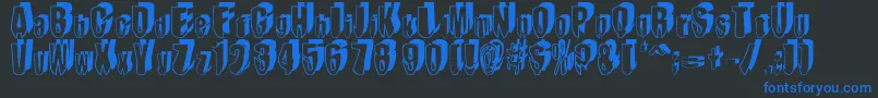 MashyDroopshadow Font – Blue Fonts on Black Background