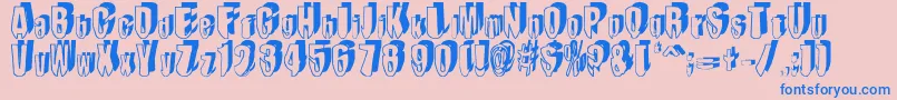 MashyDroopshadow Font – Blue Fonts on Pink Background