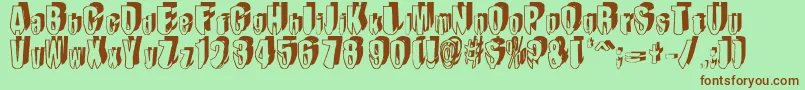 MashyDroopshadow Font – Brown Fonts on Green Background