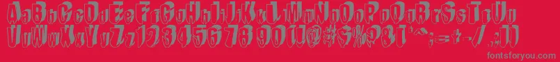 MashyDroopshadow Font – Gray Fonts on Red Background