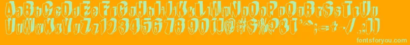 フォントMashyDroopshadow – オレンジの背景に緑のフォント