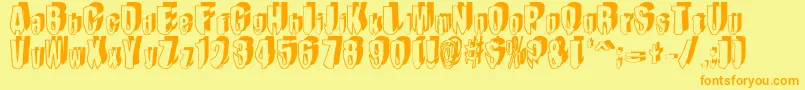 MashyDroopshadow Font – Orange Fonts on Yellow Background