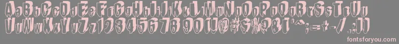 MashyDroopshadow-Schriftart – Rosa Schriften auf grauem Hintergrund