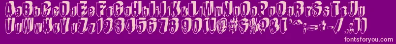 MashyDroopshadow Font – Pink Fonts on Purple Background
