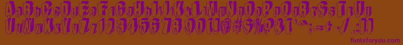 MashyDroopshadow Font – Purple Fonts on Brown Background