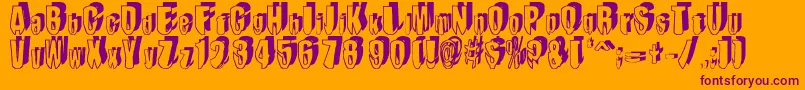 MashyDroopshadow Font – Purple Fonts on Orange Background