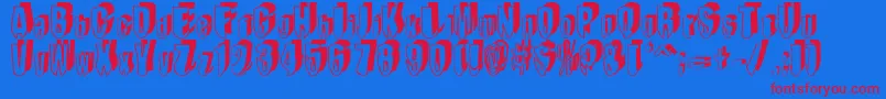 MashyDroopshadow Font – Red Fonts on Blue Background