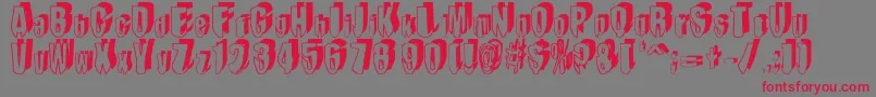 MashyDroopshadow-Schriftart – Rote Schriften auf grauem Hintergrund