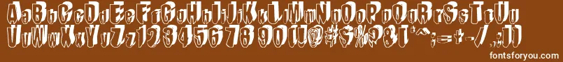 MashyDroopshadow Font – White Fonts on Brown Background
