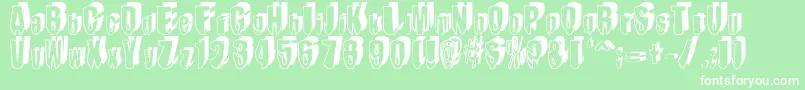 MashyDroopshadow Font – White Fonts on Green Background