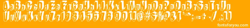 MashyDroopshadow Font – White Fonts on Orange Background