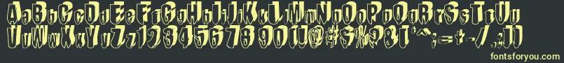 MashyDroopshadow Font – Yellow Fonts on Black Background