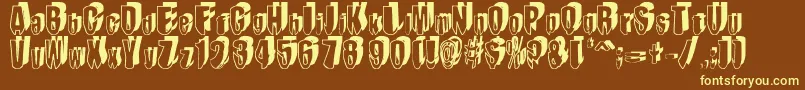 MashyDroopshadow Font – Yellow Fonts on Brown Background