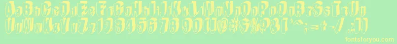 MashyDroopshadow Font – Yellow Fonts on Green Background
