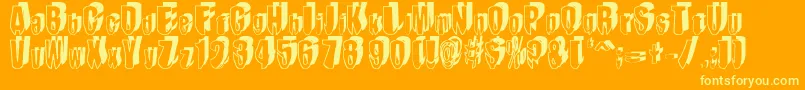 MashyDroopshadow Font – Yellow Fonts on Orange Background