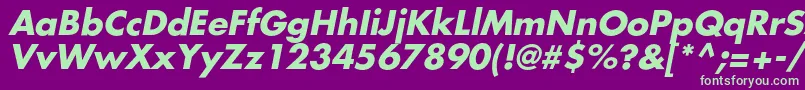 Шрифт AgfatumcBolditalic – зелёные шрифты на фиолетовом фоне