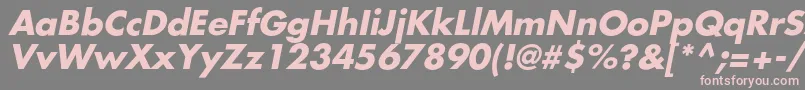 フォントAgfatumcBolditalic – 灰色の背景にピンクのフォント