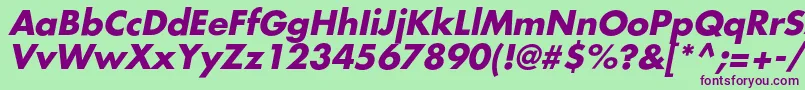 フォントAgfatumcBolditalic – 緑の背景に紫のフォント