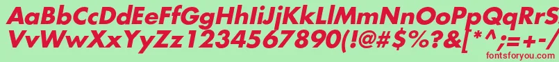 Czcionka AgfatumcBolditalic – czerwone czcionki na zielonym tle
