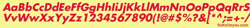 フォントAgfatumcBolditalic – 赤い文字の黄色い背景