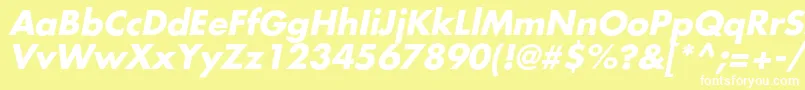 Шрифт AgfatumcBolditalic – белые шрифты на жёлтом фоне