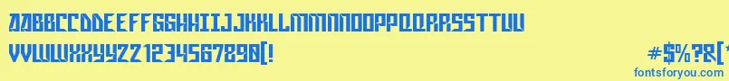 GagarinStarMix Font – Blue Fonts on Yellow Background
