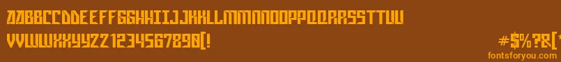 GagarinStarMix Font – Orange Fonts on Brown Background