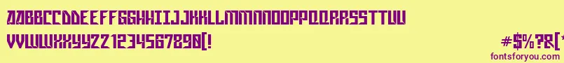 GagarinStarMix Font – Purple Fonts on Yellow Background
