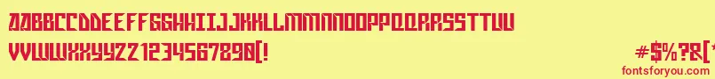 GagarinStarMix Font – Red Fonts on Yellow Background