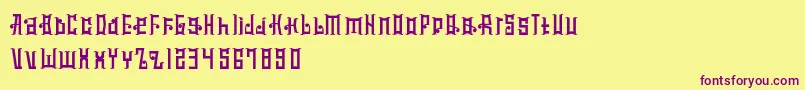 MucilageType Font – Purple Fonts on Yellow Background