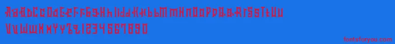 MucilageType Font – Red Fonts on Blue Background