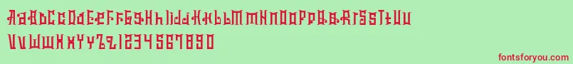 MucilageType Font – Red Fonts on Green Background
