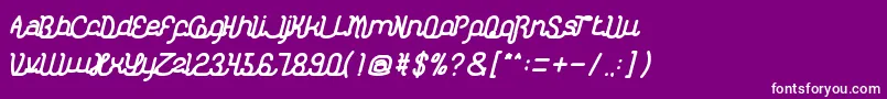 フォントKasihDanSayangBold – 紫の背景に白い文字