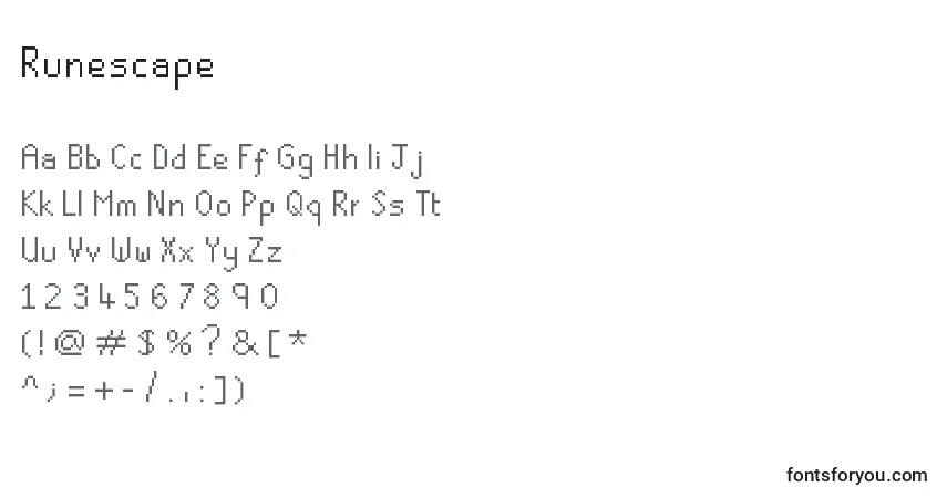Fuente Runescape - alfabeto, números, caracteres especiales