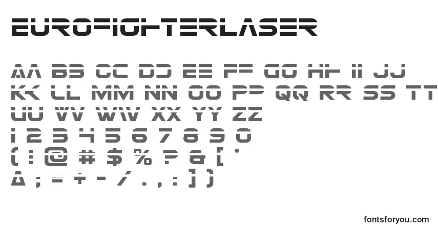 Schriftart Eurofighterlaser – Alphabet, Zahlen, spezielle Symbole
