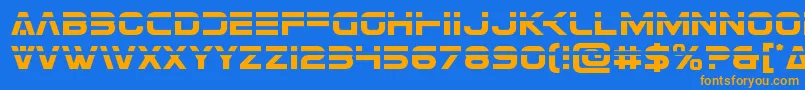 Eurofighterlaser Font – Orange Fonts on Blue Background
