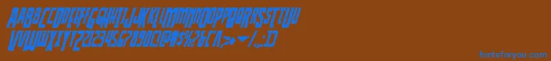Thunderhawkdropcondital Font – Blue Fonts on Brown Background