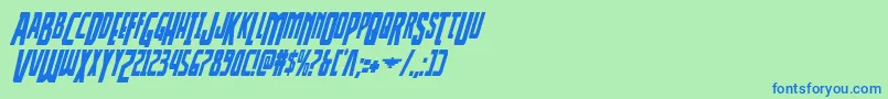 Thunderhawkdropcondital Font – Blue Fonts on Green Background