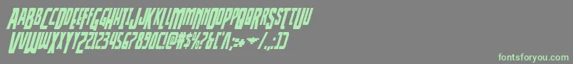 Thunderhawkdropcondital Font – Green Fonts on Gray Background