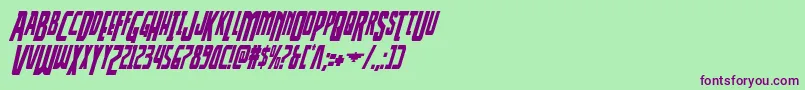 Thunderhawkdropcondital Font – Purple Fonts on Green Background