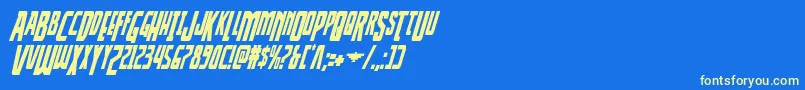 Thunderhawkdropcondital Font – Yellow Fonts on Blue Background