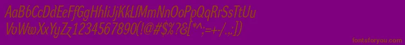 DynagroteskrcItalic Font – Brown Fonts on Purple Background