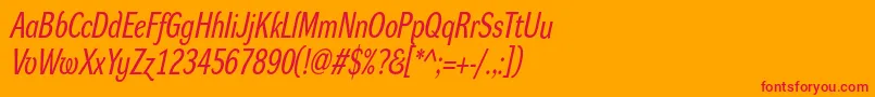 DynagroteskrcItalic Font – Red Fonts on Orange Background