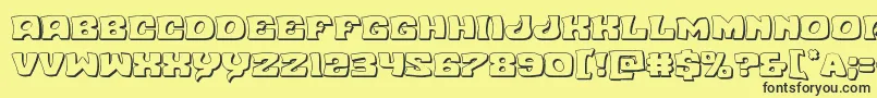 Шрифт Nuevopassion3D – чёрные шрифты на жёлтом фоне