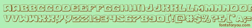 Nuevopassion3D-Schriftart – Braune Schriften auf grünem Hintergrund