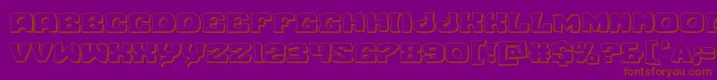 Nuevopassion3D Font – Brown Fonts on Purple Background