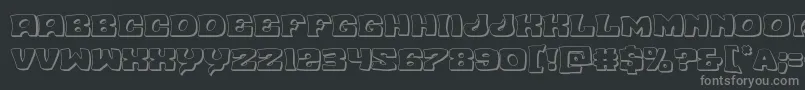 フォントNuevopassion3D – 黒い背景に灰色の文字