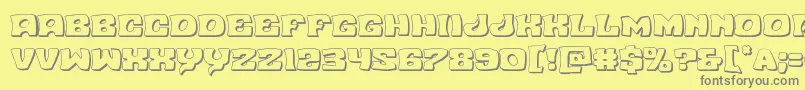 Czcionka Nuevopassion3D – szare czcionki na żółtym tle