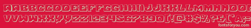 Nuevopassion3D-Schriftart – Grüne Schriften auf rotem Hintergrund